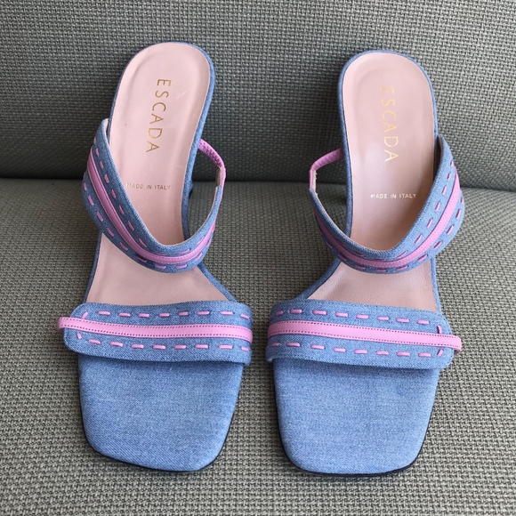 Vintage Escada Denim Mules - Picture 2 of 6